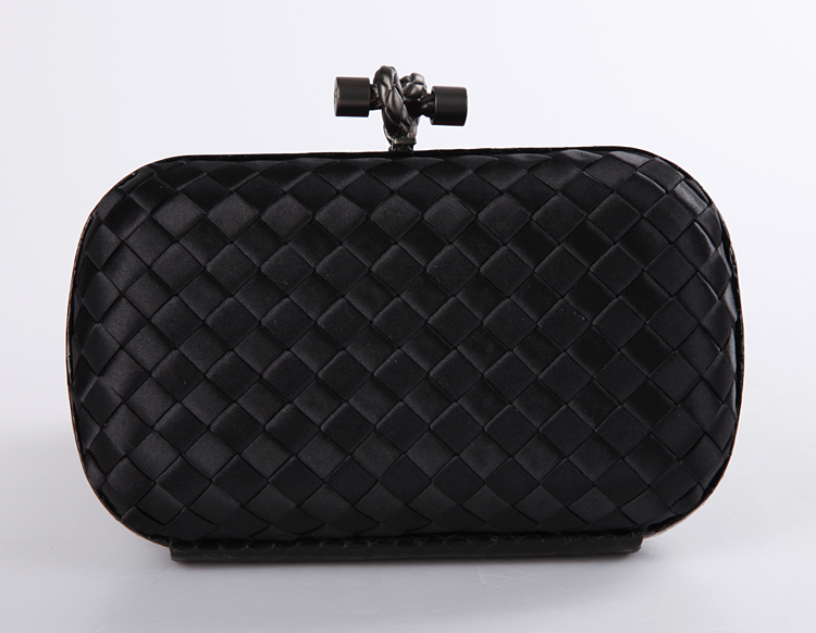 Bottega Veneta nero satin knot clutch 113085 black Bottega Veneta nero satin knot clutch 113085 black