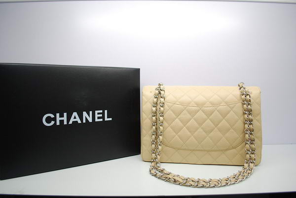 Chanel Jumbo Double Flaps Bag Apricot Original Caviar Leather A36097 Silver Chanel Jumbo Double Flaps Bag Apricot Original Caviar Leather A36097 Silver