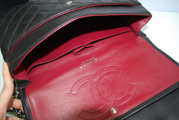 Chanel Jumbo Double Flaps Bag Black Original Lambskin Leather A36097 Silver Chanel Jumbo Double Flaps Bag Black Original Lambskin Leather A36097 Silver