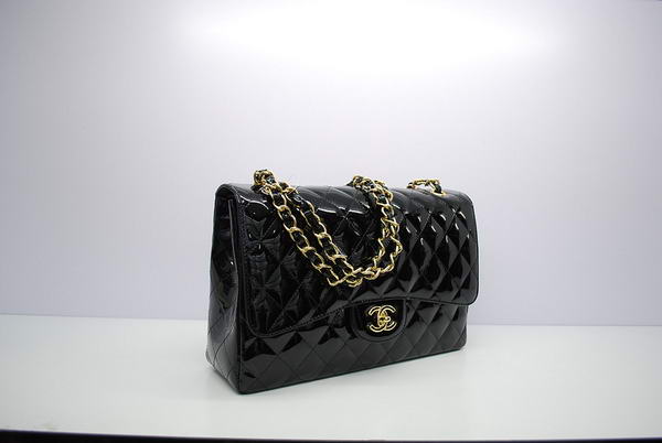 Chanel Jumbo Double Flaps Bag Black Original Patent Leather A36097 Gold Chanel Jumbo Double Flaps Bag Black Original Patent Leather A36097 Gold