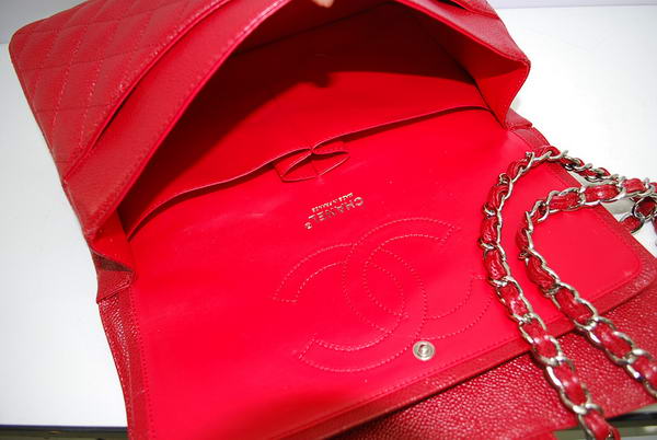 Chanel Jumbo Double Flaps Bag Red Original Caviar Leather A36097 Silver Chanel Jumbo Double Flaps Bag Red Original Caviar Leather A36097 Silver