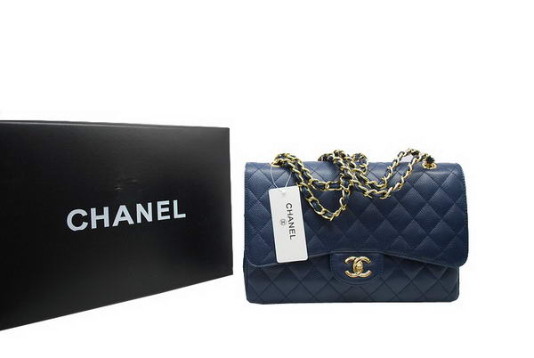 Chanel Jumbo Double Flaps Bag Royalblue Original Caviar Leather A36097 Gold