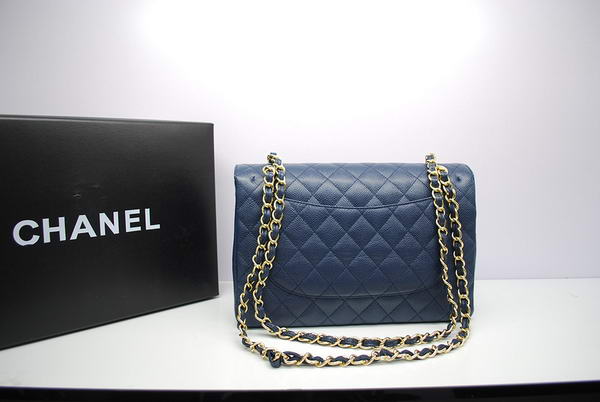 Chanel Jumbo Double Flaps Bag Royalblue Original Caviar Leather A36097 Gold Chanel Jumbo Double Flaps Bag Royalblue Original Caviar Leather A36097 Gold