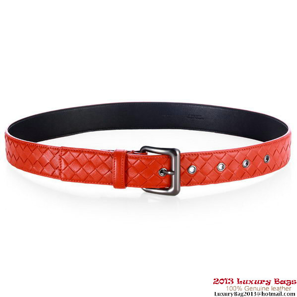 Bottega Veneta Intrecciato Nappa Belt Red