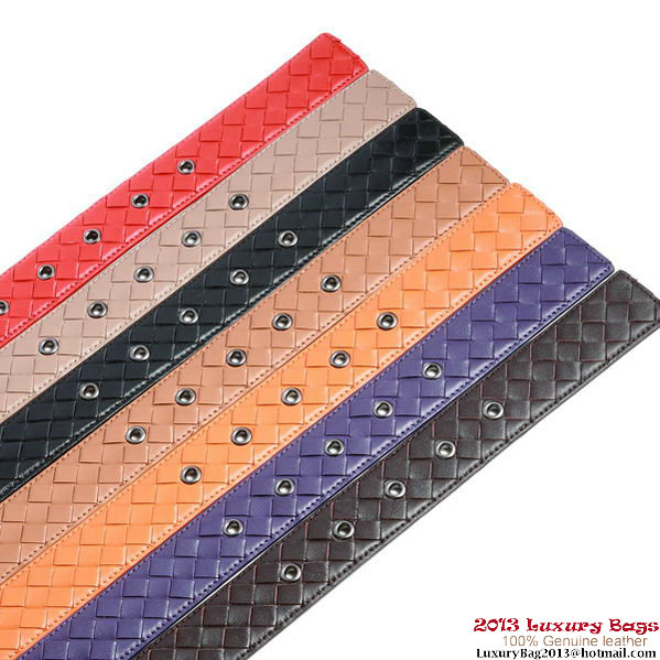 Bottega Veneta Intrecciato Nappa Belt Red Bottega Veneta Intrecciato Nappa Belt Red