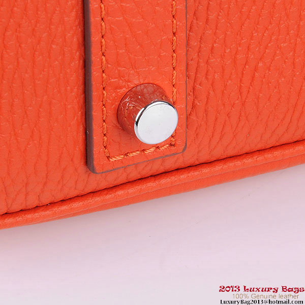 Hermes Birkin 35CM Tote Bag Orange Clemence Leather H6089 Silver Hermes Birkin 35CM Tote Bag Orange Clemence Leather H6089 Silver
