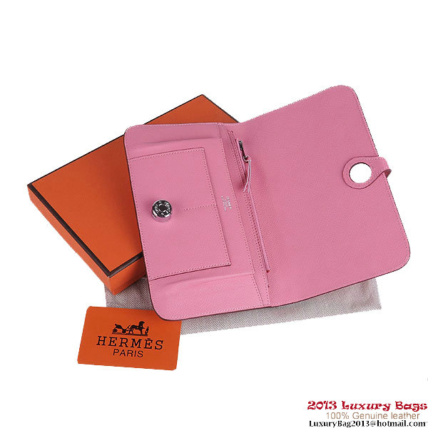 Hermes Dogon Wallet Saffiano Leather Travel Case H001 Pink Hermes Dogon Wallet Saffiano Leather Travel Case H001 Pink
