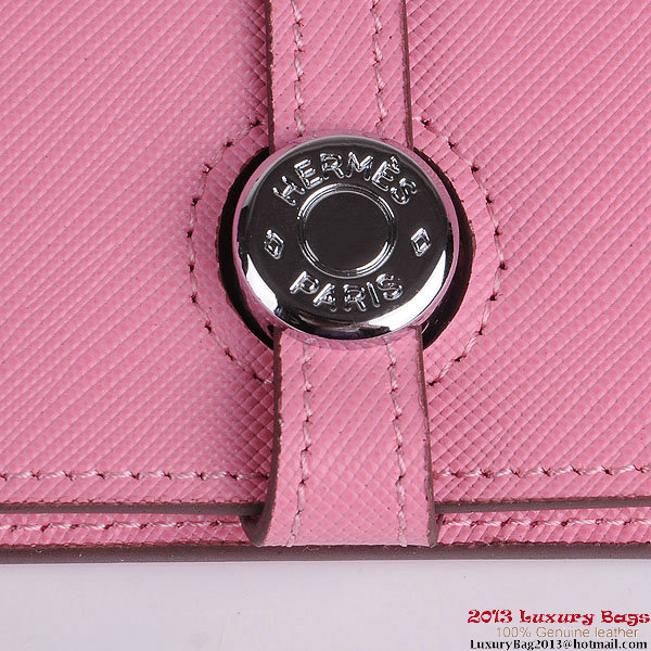 Hermes Dogon Wallet Saffiano Leather Travel Case H001 Pink Hermes Dogon Wallet Saffiano Leather Travel Case H001 Pink