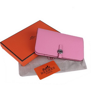 Hermes Dogon Wallet Clemence Leather Travel Case H001 Pink Hermes Dogon Wallet Clemence Leather Travel Case H001 Pink
