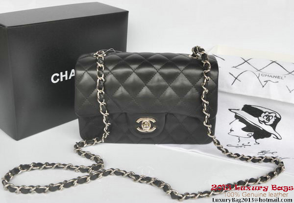 Chanel Classic Flap Bags Black Original Sheepskin Leather A1116 Silver Chanel Classic Flap Bags Black Original Sheepskin Leather A1116 Silver