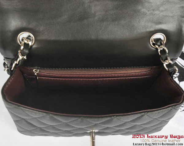 Chanel Classic Flap Bags Black Original Sheepskin Leather A1116 Silver Chanel Classic Flap Bags Black Original Sheepskin Leather A1116 Silver