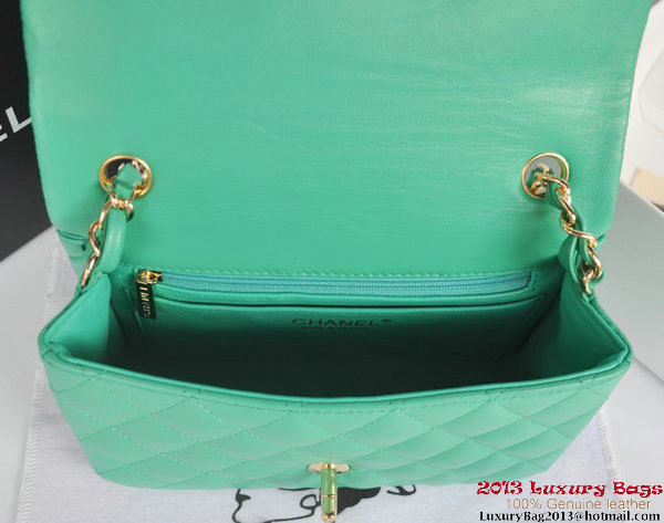 Chanel Classic Flap Bags Green Original Sheepskin Leather A1116 Gold Chanel Classic Flap Bags Green Original Sheepskin Leather A1116 Gold