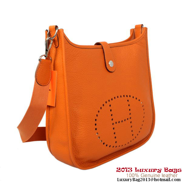 Hermes Evelyn Bag Original Calf Leather H1608 Orange Hermes Evelyn Bag Original Calf Leather H1608 Orange
