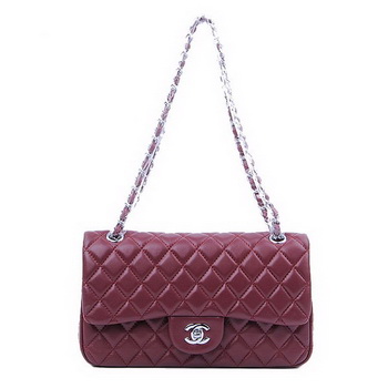 Chanel 2.55 Series Classic Flap Bag 1112 Burgundy Sheepskin Silver Chanel 2.55 Series Classic Flap Bag 1112 Burgundy Sheepskin Silver