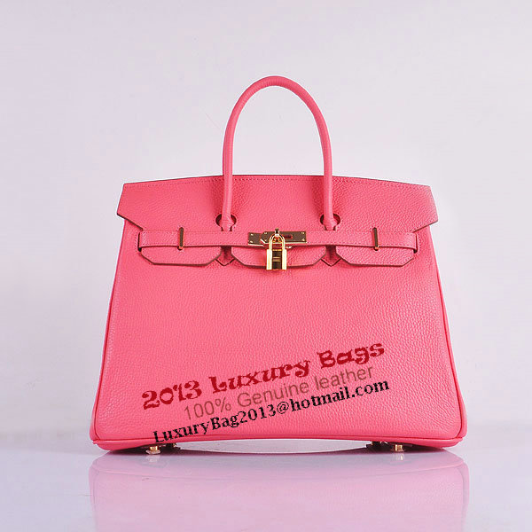 Hermes Birkin 35CM Tote Bag Pink Clemence Leather H6089 Gold Hermes Birkin 35CM Tote Bag Pink Clemence Leather H6089 Gold