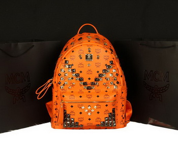 MCM Stark Backpack Jumbo in Calf Leather 8100 Orange MCM Stark Backpack Jumbo in Calf Leather 8100 Orange