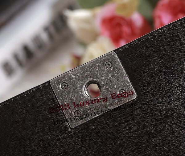 Chanel Boy Flap Shoulder Bag in Black Lambskin Leather A67086 Silver Chanel Boy Flap Shoulder Bag in Black Lambskin Leather A67086 Silver