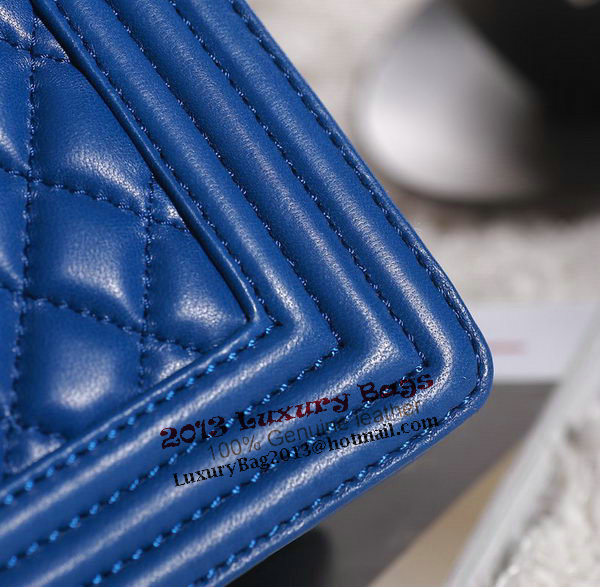 Chanel Boy Flap Shoulder Bag in Blue Lambskin Leather A67086 Silver Chanel Boy Flap Shoulder Bag in Blue Lambskin Leather A67086 Silver