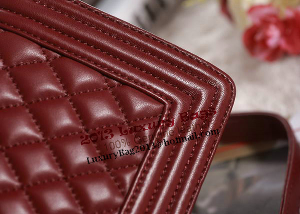 Chanel Boy Flap Shoulder Bag in Burgundy Lambskin Leather A67086 Gold Chanel Boy Flap Shoulder Bag in Burgundy Lambskin Leather A67086 Gold