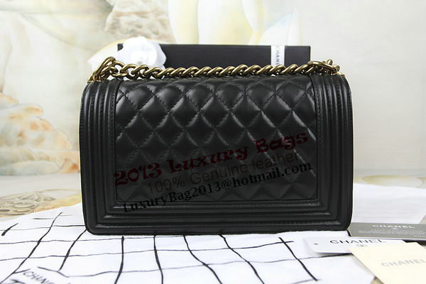 Chanel Boy Flap Shoulder Bag in Original Black Lambskin Leather A67025 Gold Chanel Boy Flap Shoulder Bag in Original Black Lambskin Leather A67025 Gold