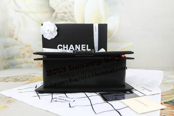 Chanel Boy Flap Shoulder Bag in Original Black Lambskin Leather A67025 Silver Chanel Boy Flap Shoulder Bag in Original Black Lambskin Leather A67025 Silver