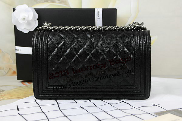 Chanel Boy Flap Shoulder Bag in Original Glazed Crackled Leather A67025 Black Chanel Boy Flap Shoulder Bag in Original Glazed Crackled Leather A67025 Black