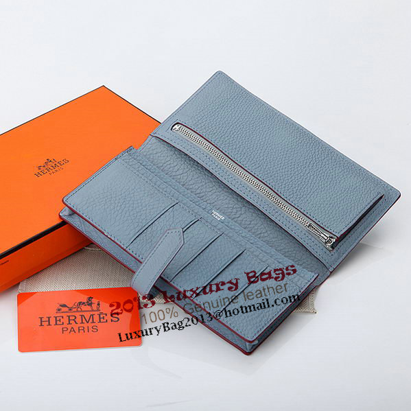 Hermes Bearn Japonaise Bi-Fold Wallet Grainy Leather A208 SkyBlue Hermes Bearn Japonaise Bi-Fold Wallet Grainy Leather A208 SkyBlue