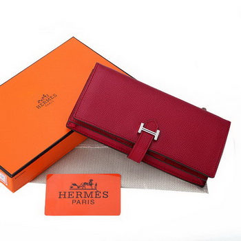 Hermes Bearn Japonaise Bi-Fold Wallet Original Leather A208 Burgundy Hermes Bearn Japonaise Bi-Fold Wallet Original Leather A208 Burgundy