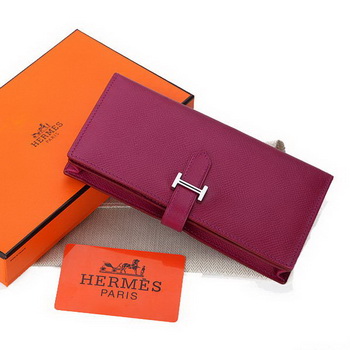 Hermes Bearn Japonaise Bi-Fold Wallet Original Leather A208 Purple Hermes Bearn Japonaise Bi-Fold Wallet Original Leather A208 Purple