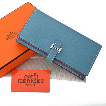 Hermes Bearn Japonaise Bi-Fold Wallet Original Leather A208 SkyBlue Hermes Bearn Japonaise Bi-Fold Wallet Original Leather A208 SkyBlue