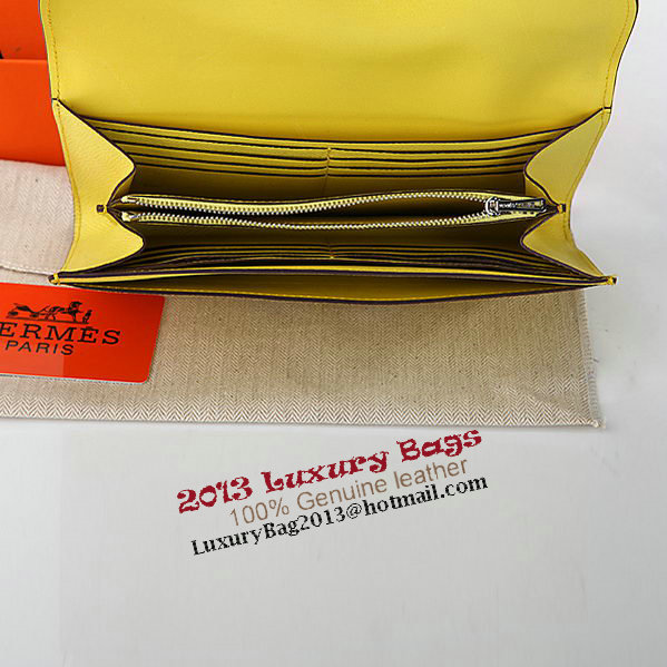 Hermes Constance Long Wallets Original Calfskin Leather A909 Lemon Hermes Constance Long Wallets Original Calfskin Leather A909 Lemon
