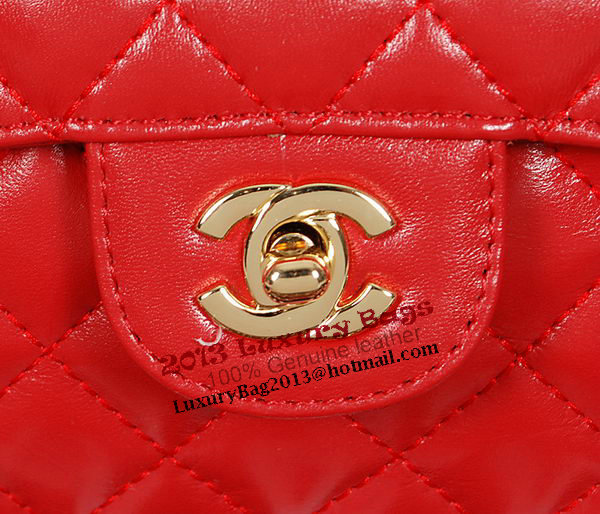 Chanel 1115 Classic mini Flap Bag in Red Sheepskin Leather Chanel 1115 Classic mini Flap Bag in Red Sheepskin Leather