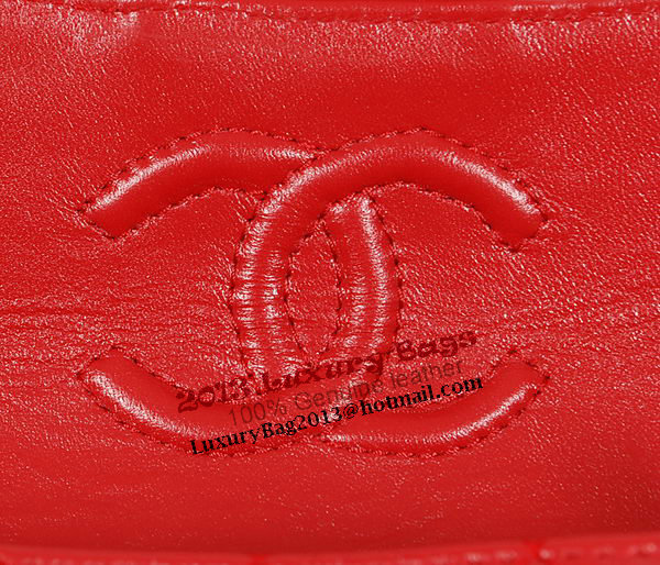 Chanel 1115 Classic mini Flap Bag in Red Sheepskin Leather Chanel 1115 Classic mini Flap Bag in Red Sheepskin Leather