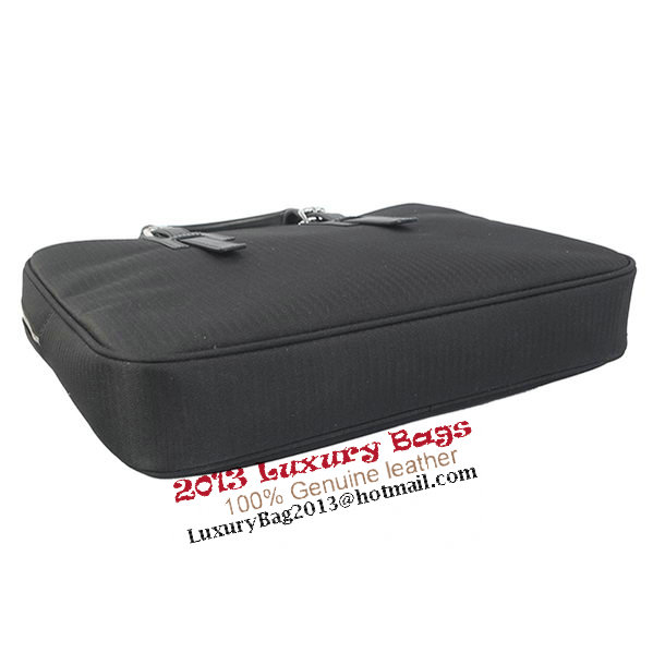 Hermes Mens Briefcase Canvas & Leather H1702D Black Hermes Mens Briefcase Canvas & Leather H1702D Black