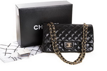 Chanel 2.55 Series Black Original Leather Classic Flap Bag A01112 Gold Chanel 2.55 Series Black Original Leather Classic Flap Bag A01112 Gold