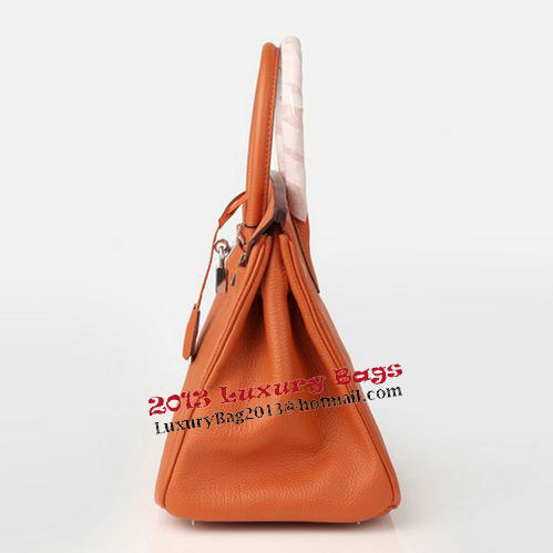 Hermes Birkin 30CM Tote Bag Orange Original Leather H30 Silver Hermes Birkin 30CM Tote Bag Orange Original Leather H30 Silver