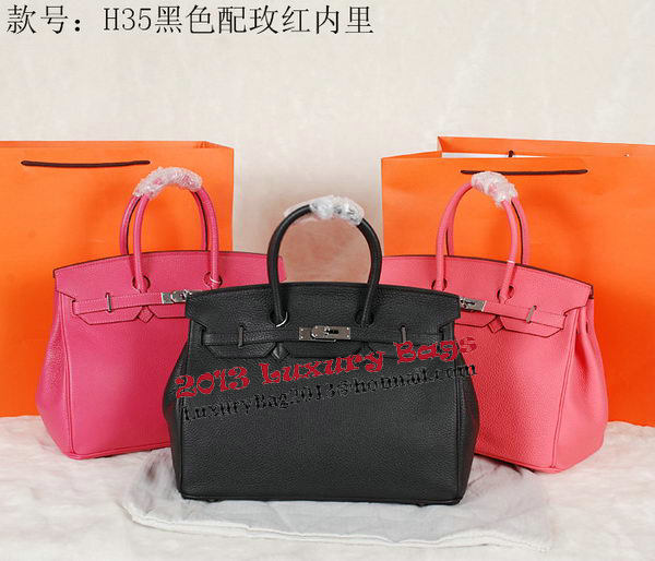 Hermes Birkin 35CM Tote Bag Pink Original Grainy Leather H35 Silver Hermes Birkin 35CM Tote Bag Pink Original Grainy Leather H35 Silver