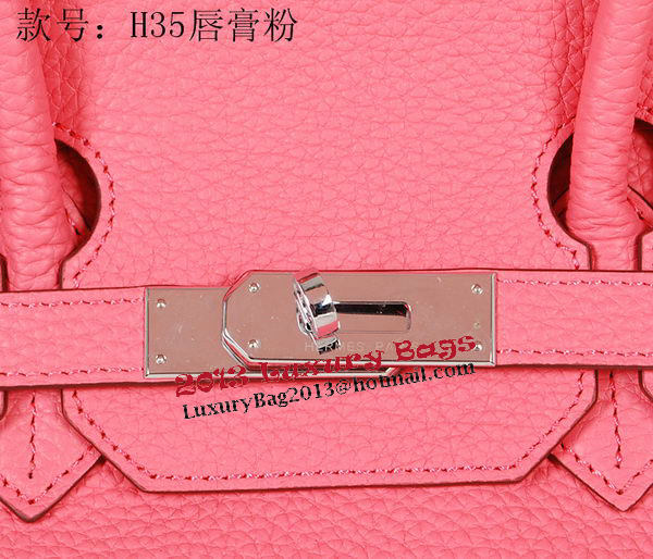 Hermes Birkin 35CM Tote Bag Pink Original Grainy Leather H35 Silver Hermes Birkin 35CM Tote Bag Pink Original Grainy Leather H35 Silver
