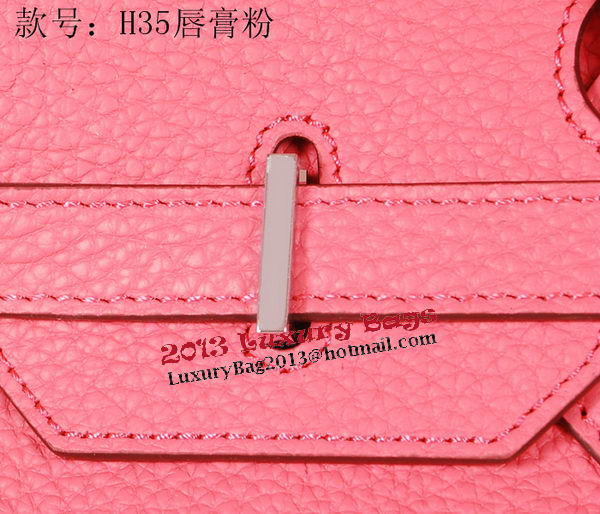 Hermes Birkin 35CM Tote Bag Pink Original Grainy Leather H35 Silver Hermes Birkin 35CM Tote Bag Pink Original Grainy Leather H35 Silver