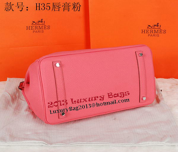 Hermes Birkin 35CM Tote Bag Pink Original Grainy Leather H35 Silver Hermes Birkin 35CM Tote Bag Pink Original Grainy Leather H35 Silver