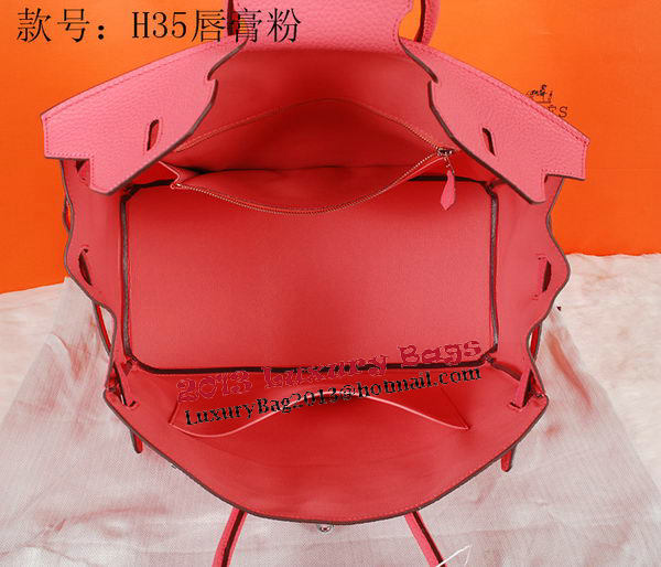 Hermes Birkin 35CM Tote Bag Pink Original Grainy Leather H35 Silver Hermes Birkin 35CM Tote Bag Pink Original Grainy Leather H35 Silver