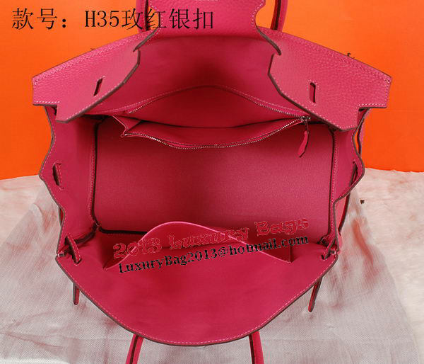 Hermes Birkin 35CM Tote Bag Rose Original Grainy Leather H35 Silver Hermes Birkin 35CM Tote Bag Rose Original Grainy Leather H35 Silver