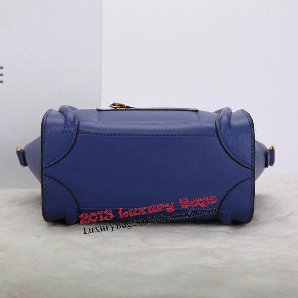 Celine Luggage Nano Bag Smooth Leather C106 Blue Celine Luggage Nano Bag Smooth Leather C106 Blue