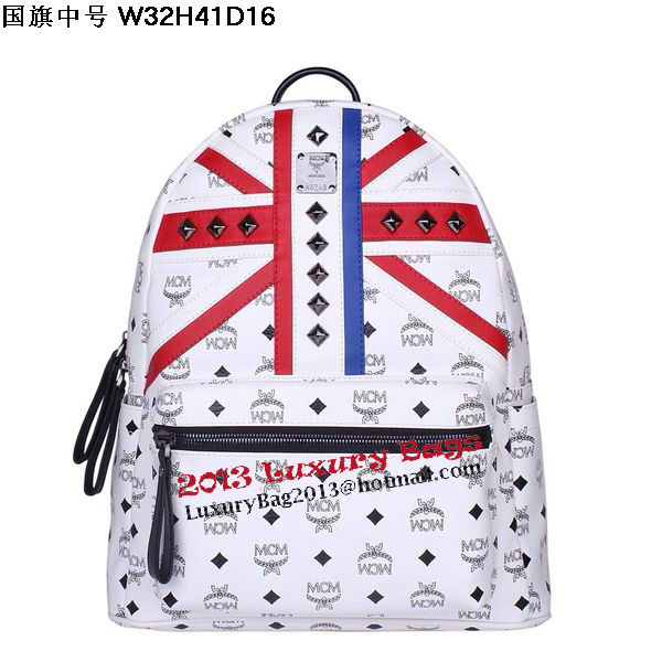MCM Medium Flag of UK Backpack MC5173 White MCM Medium Flag of UK Backpack MC5173 White