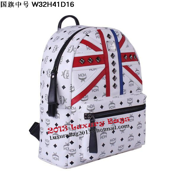 MCM Medium Flag of UK Backpack MC5173 White MCM Medium Flag of UK Backpack MC5173 White