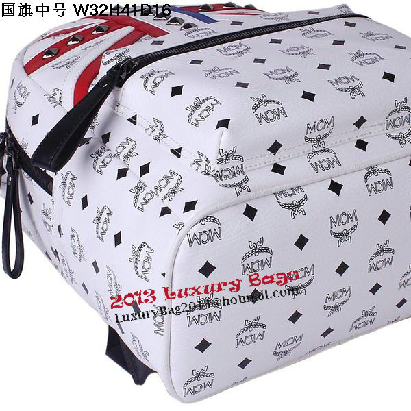 MCM Medium Flag of UK Backpack MC5173 White MCM Medium Flag of UK Backpack MC5173 White