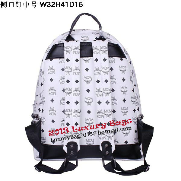 MCM Medium Stark Backpack MC2446 White MCM Medium Stark Backpack MC2446 White