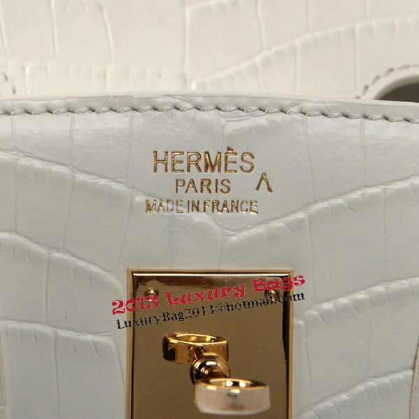 Hermes Birkin 30CM Tote Bags OffWhite Croco Leather Gold Hermes Birkin 30CM Tote Bags OffWhite Croco Leather Gold