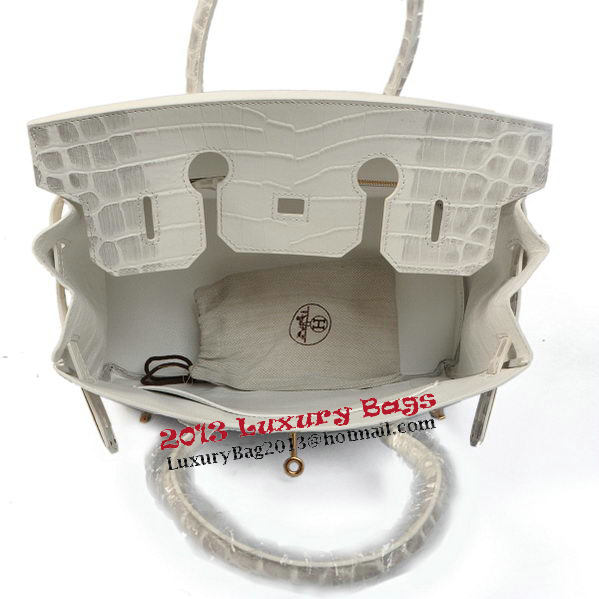 Hermes Birkin 30CM Tote Bags OffWhite Croco Leather Gold Hermes Birkin 30CM Tote Bags OffWhite Croco Leather Gold