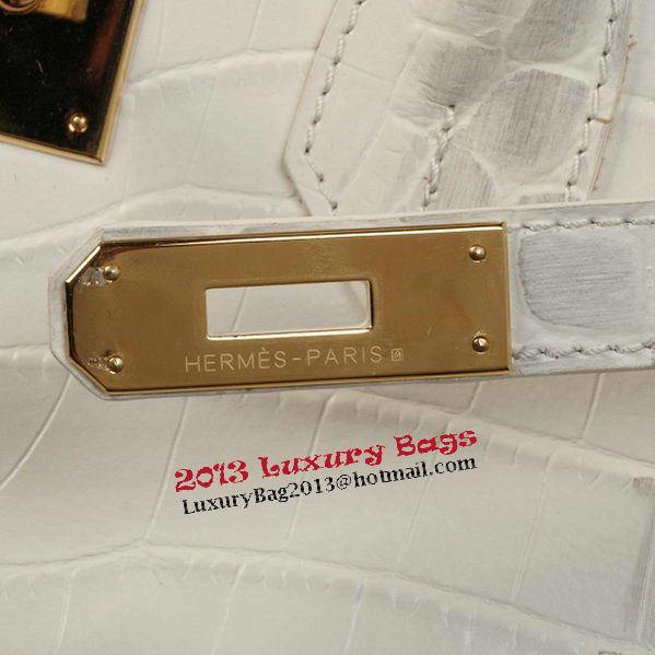 Hermes Birkin 30CM Tote Bags OffWhite Croco Leather Gold Hermes Birkin 30CM Tote Bags OffWhite Croco Leather Gold